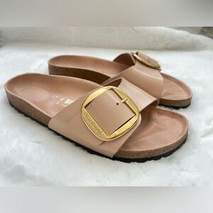 Birkenstock Madrid Big Buckle Sandal High Shine Patent Leather Size 41